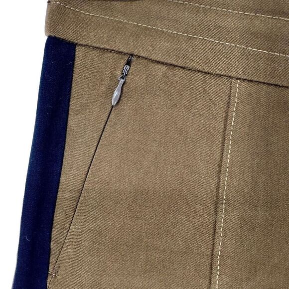 Anthropologie Pants Essential Slim Size 8 Ankle Drawstring Green Tuxedo Stripe - Picture 5 of 8